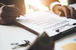 preparing to sign an agreement