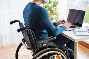 person checking status of disability claim