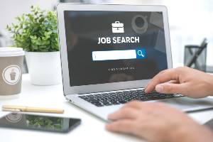 using laptop for job search