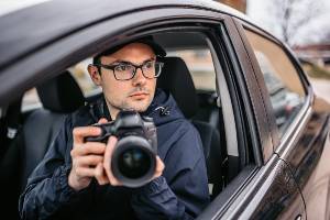 waiting to take pictures from car