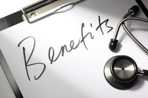 benefits written on pad