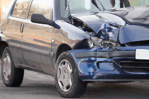 car with front-end damage