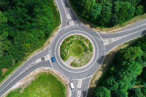 roundabout in forest