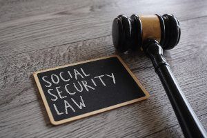 social security law on small chalkboard