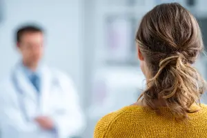 young woman in doctor office